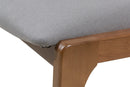Cadeira de Jantar Santorini Avelã e Tecido Cinza detalhe tecido